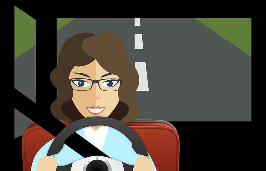 運転する、女性、車、輸送、車両、自動車、自動、ドライブ、道路、ドライバ、自動車の