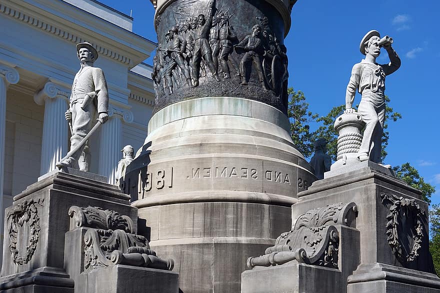 statuie, monument, sculptură, război civil, confederaţie, memorial, război