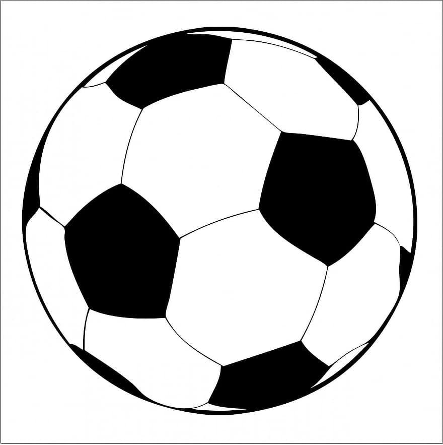 fodbold, sort, hvid, sport