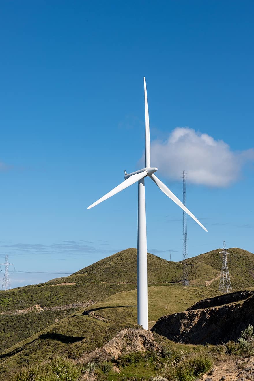 vėjo malūnas, vėjo jėgainių parkas, kalnai, kaime, vėjo energija, Vėjo turbina, elektros energijos, atsinaujinanti energija, tvarumą, sraigtas, kalvos