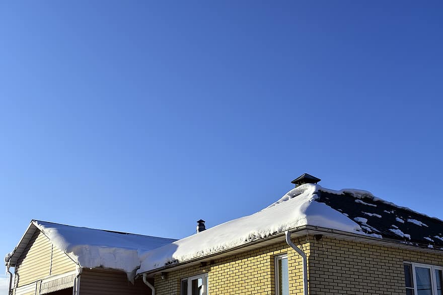 techo, invierno, Mañana, nieve, arquitectura, exterior del edificio, azul, estructura construida, ventana, madera, teja