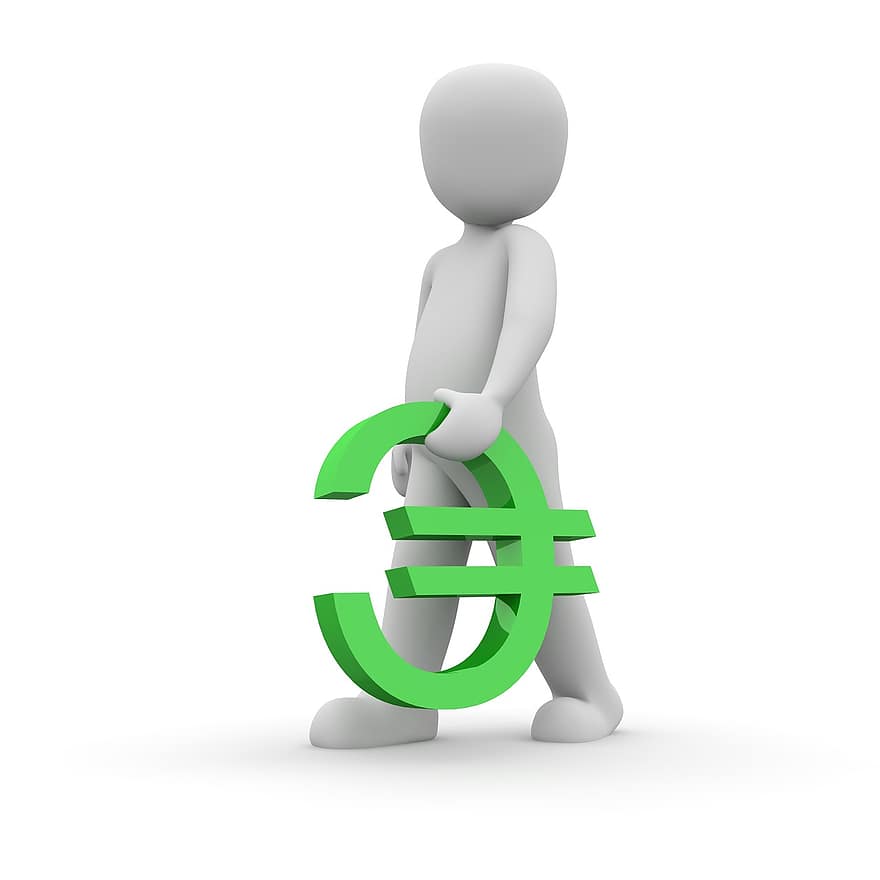 Euro, personaggi, 3d, simbolo, Europa, moneta, segno dell'euro, europeo, finanza, i soldi, disponibilità liquide e mezzi equivalenti