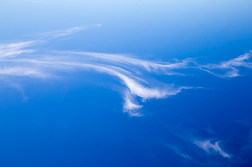 ég, felhők, cloudscape, szabadban, kék ég, háttér