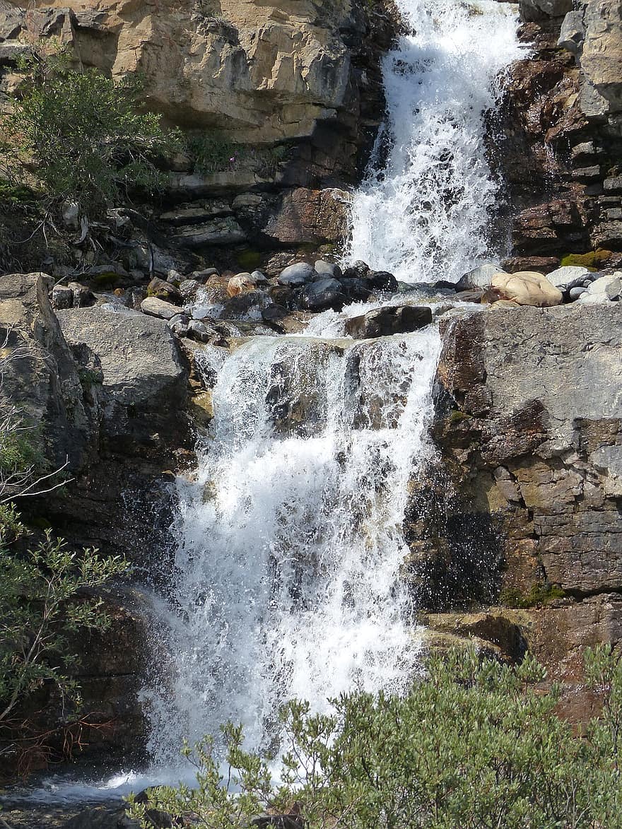 Takakkaw Falls, cascade, eau, la nature, paysage, Montagne, rocheux, parc national de yoho, Colombie britannique, Canada