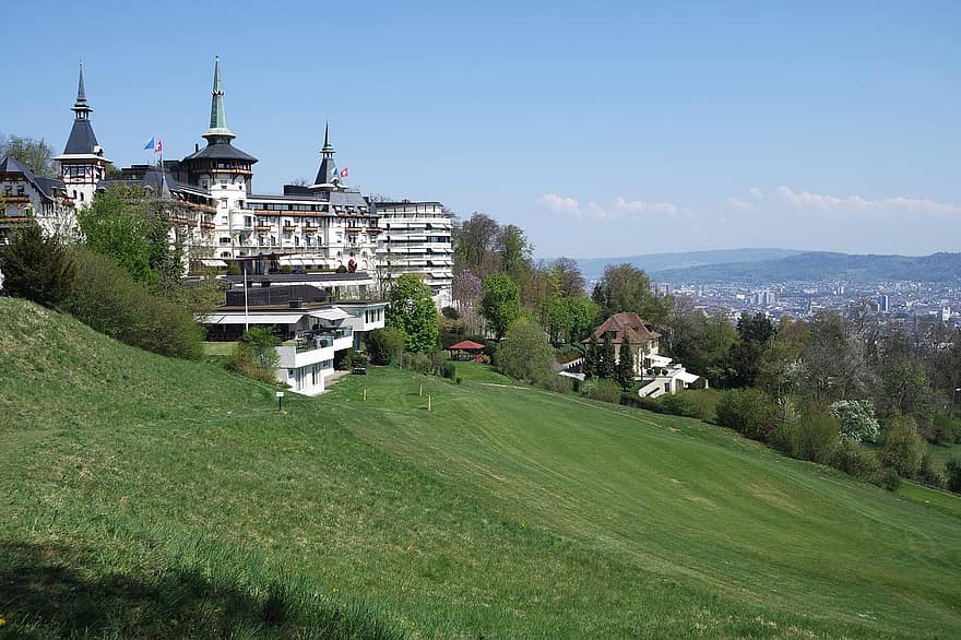 Zürich, Dolder, Hotel, golfbane, udsigt
