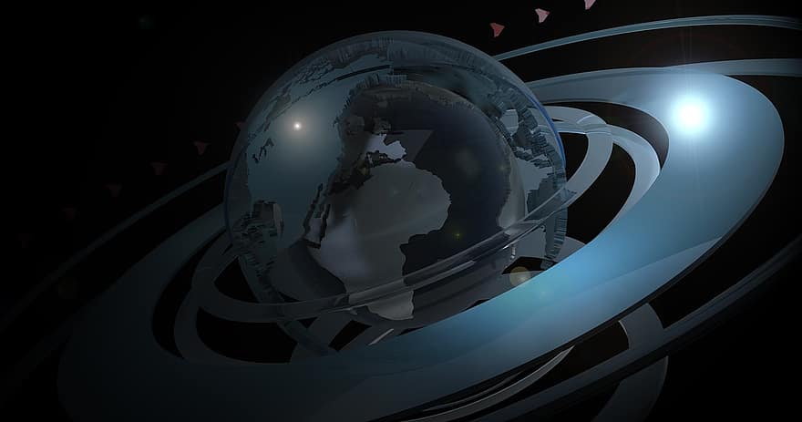 terra, globo, digitale, continenti, Europa, grafico, animazione, 3d