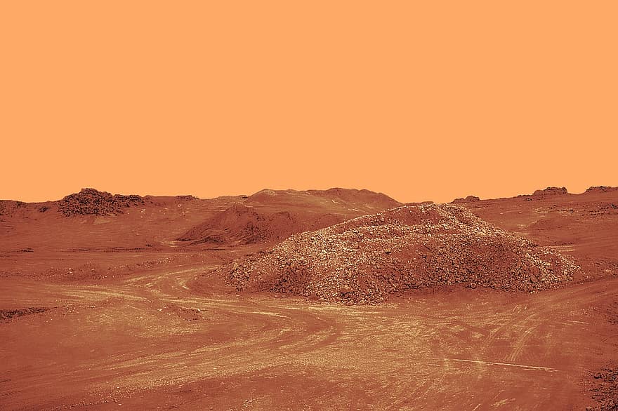 Mars, désert, planète, le sable, paysage, Montagne, sec, saleté, été, dune de sable, chaleur