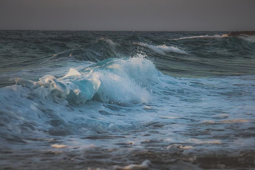 موجة ، تصفح ، ريح ، البحر ، محيط ، طبيعة ، دفقة ، رذاذ ، رغوة