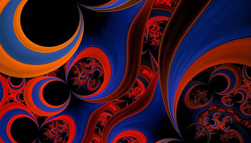 fractal, αφηρημένη, πρότυπο, κύκλους