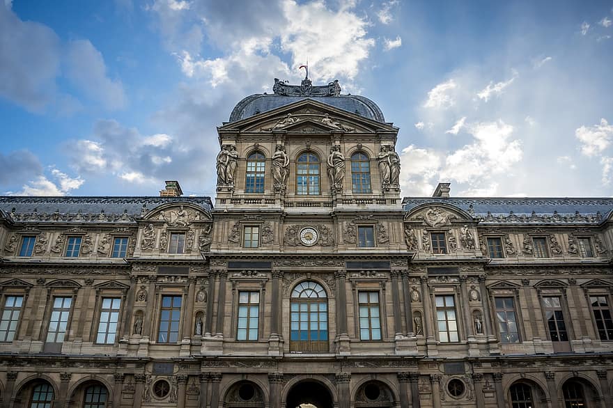 متحف اللوفر ، باريس ، فرنسا ، بناء ، متحف ، للسفر ، حضاره ، قصر اللوفر ، أوروبا ، هندسة معمارية ، مكان مشهور