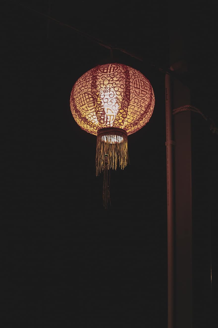 lys, lanterne, dekoration, kunst