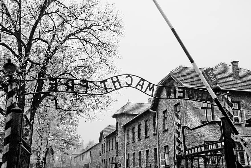 auschwitz, poort, brandoffer, Polen, concentratie, kamp, oorlog, gevangenis, geschiedenis, dood, draad