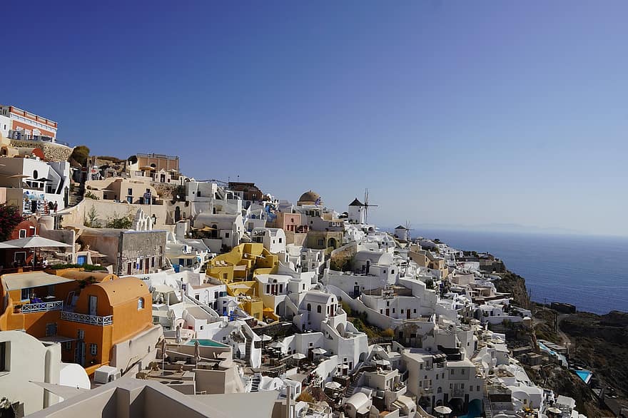 Grècia, viatjar, turisme, destinació, santorini, mediterrani, grec, illa, oia, eegean, ciclades