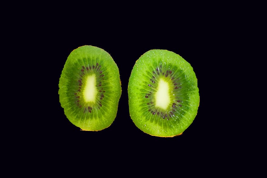 kiwi, frukt, skivor, Kiwi frukt, mat, grön frukt, skära, friskhet, grön färg, närbild, organisk
