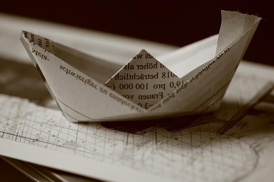 mapa, vaixell, paper, art, vaixell de vela, mar