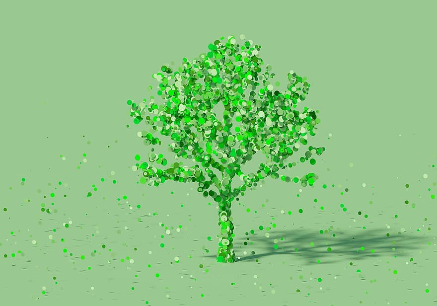 дерево, завод, устойчивость, листья, природа, среда, экология, листва, зелень, 3D визуализация