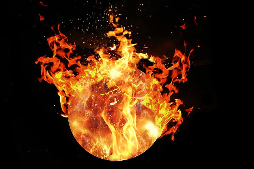 bola de fuego, fuego, llama, calor, quemar, bruja, mágico, místico