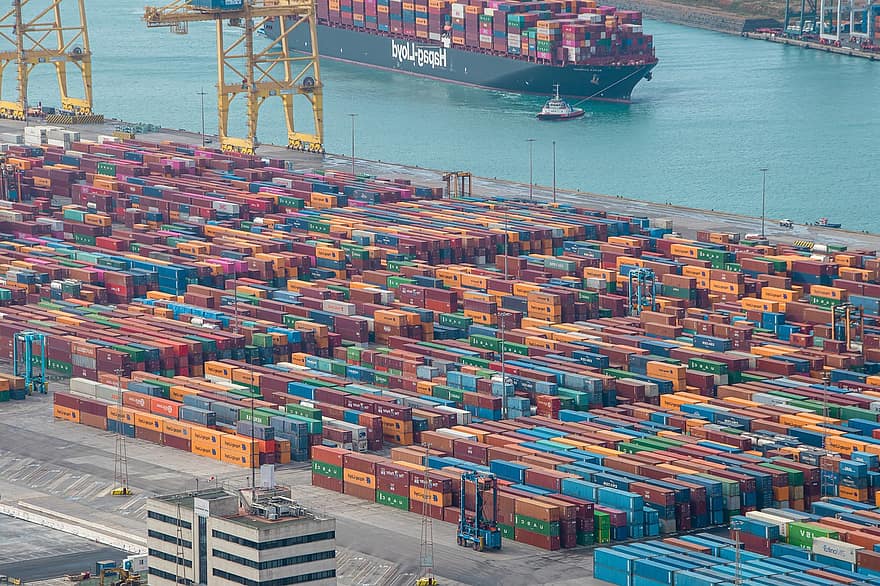 товар, порт, док, море, товарен контейнер, товарен транспорт, доставка, транспорт, търговски док, промишленост, контейнер