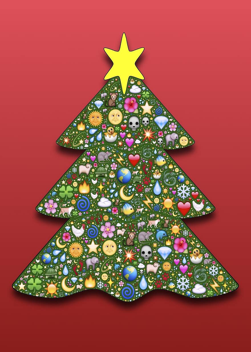 jul, julgran, yule, jultid, träd, Semester, dekoration, grön, röd, december, tall