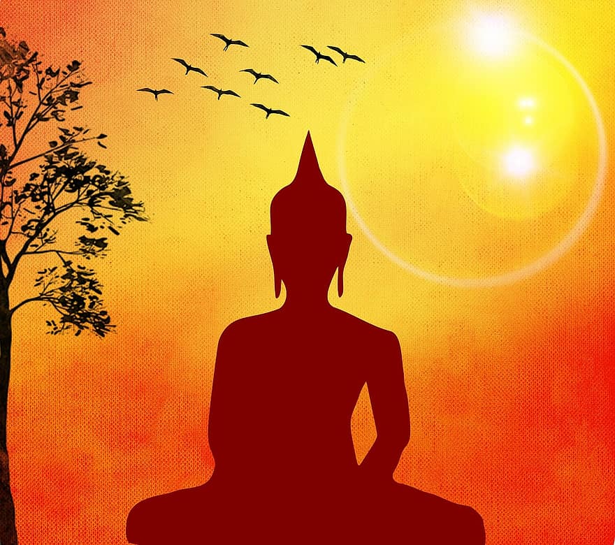 joga, buddha, atsipalaidavimas, saulė