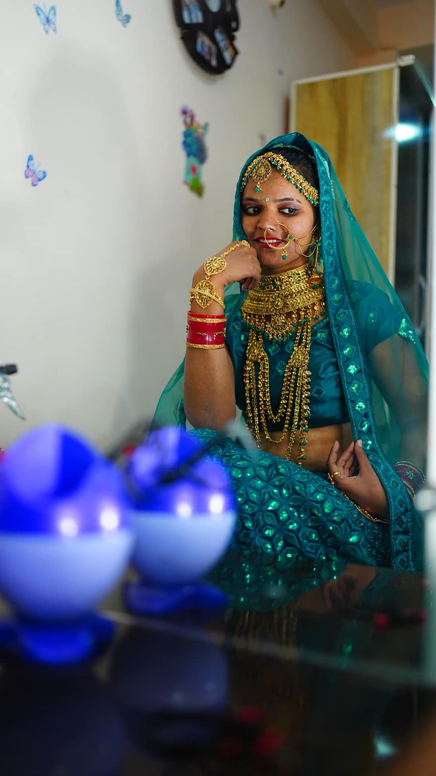 sonam prajapati, model-, acteur, Indiaas, meisje, vrouw, bruid