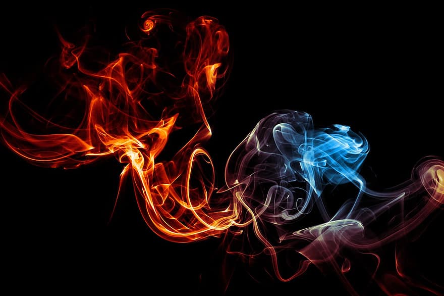 røyk, flamme, bølger, bevegelse, brenne, fantasi, abstrakt, bakgrunn, Brann, naturlig fenomen, kurve