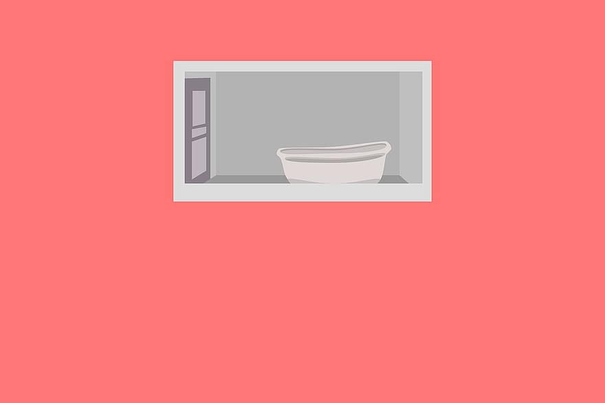 Apartment, Bath, Bathroom, Bathtub, illustration, icon, vector, flat, design, symbol, sign
