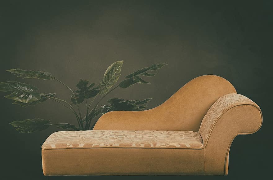 Chaise Longue, Sofa, Couch, Furniture, Vintage Chaise Longue, Living Room, pillow, domestic room, indoors, design, decoration
