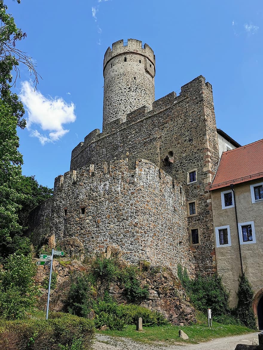 slott, torn, romanesque, fästning, att resa, turism, historisk, Gnandstein, Kohrener Land, Glad slott, distriktet Leipzig