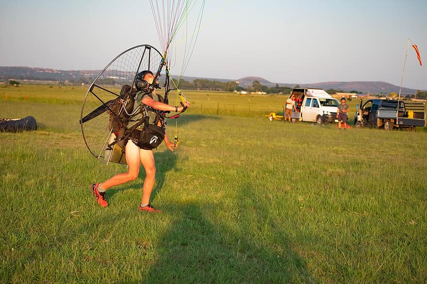 paramotor, flyvningen, paragliding, flyvende, dom, vinge, pilot, eventyr, paramotoring, sport, flyve