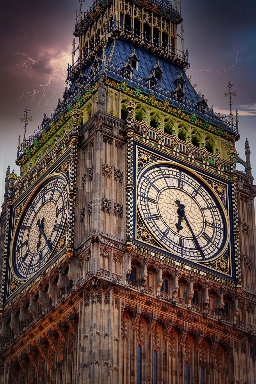 rellotge, big ben, torre, Torre del Rellotge, famós, arquitectura, westminster, gran campana, Londres, anglès, edifici