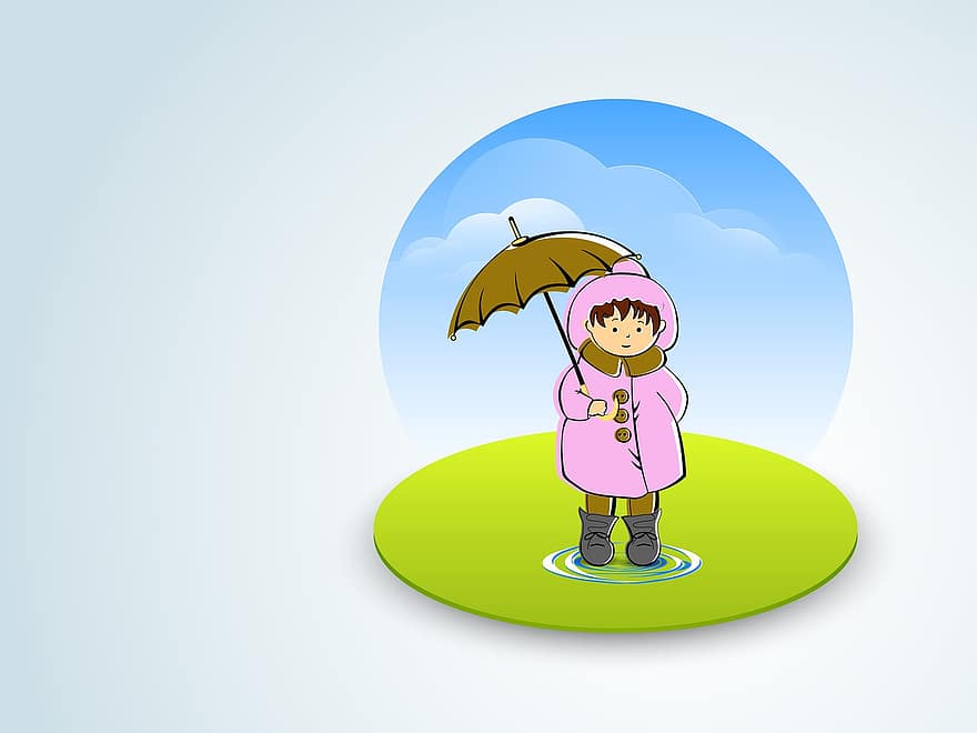 κορίτσι, βροχή, ομπρέλα, καιρός, καταιγίδα, βροντή, σύννεφα, ΟΥΡΑΝΙΟ ΤΟΞΟ, φύση, νερό