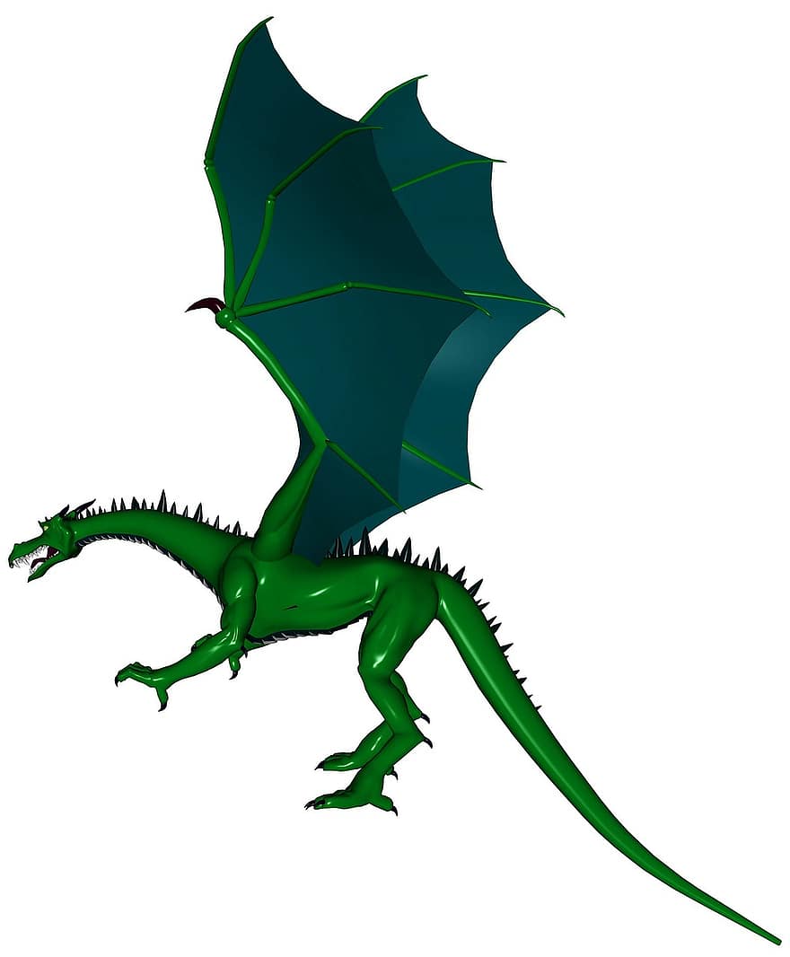 Lizard, Skin, Wings, Fly, Dragon, Aggressive, Tooth, Green, Challenge, Magic, Grand
