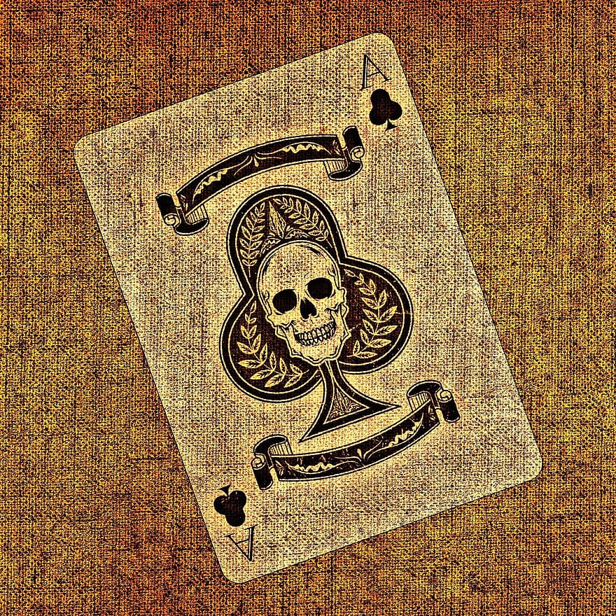 карта за игра, ас, кръст, тъкан, структура, игра на карти, скат, играя, хазарт, череп и кръстосани кости, артистично