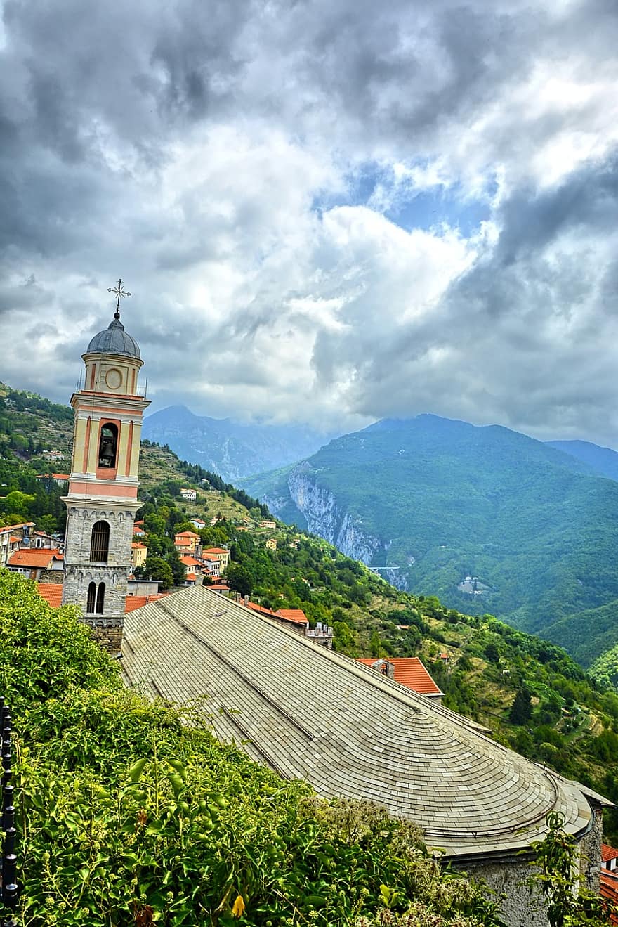 Town, Countryside, Nature, Liguria, Triora, Gianluca, architecture, christianity, mountain, famous place, roof