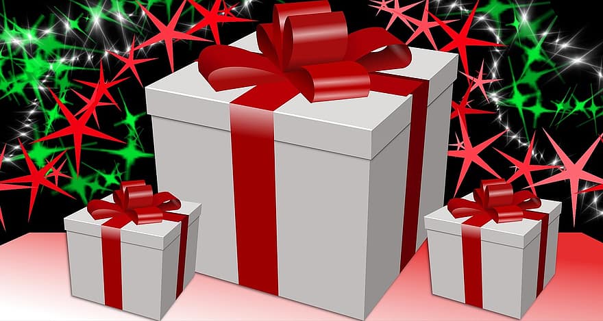 Gifts, Grinding, Background, Packed, Decoration, Red