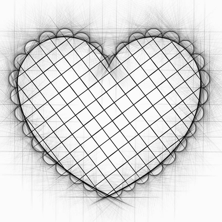 kalp, Aşk, sevgililer günü, romantik, çizim
