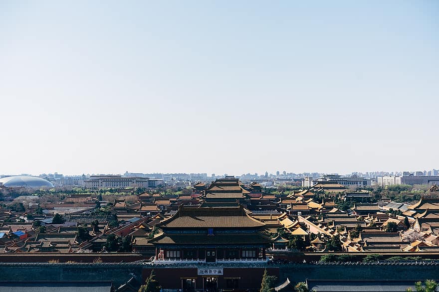 Forbidden City, Panorama, View, Outlook, City, Cityscape, Ancient, Dynasty, Historical, Old, Imperial