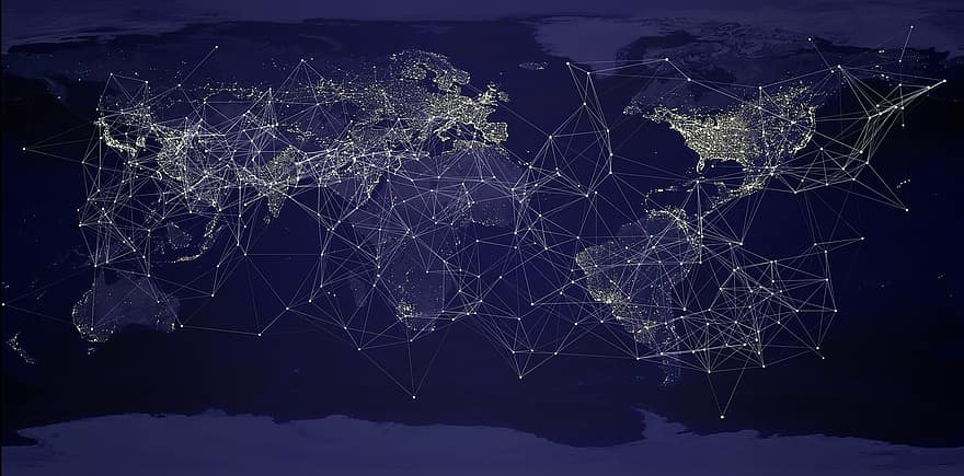 земя, глобализация, мрежа, в световен мащаб, земно кълбо, общуване, интернет, технология