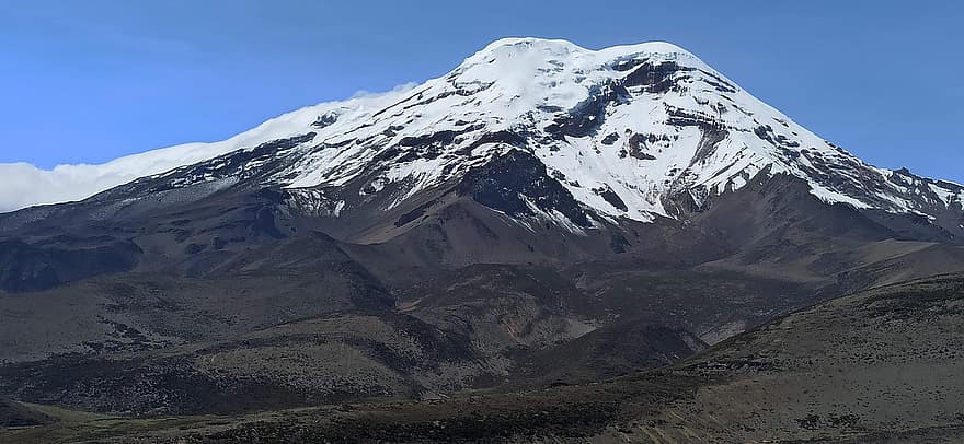 شمبورازو ، الجبل ، قمة ، غطاء الثلوج ، ثلج ، طبيعة ، المناظر الطبيعيه ، الاكوادور ، قمة الجبل ، جليد ، سلسلة جبال
