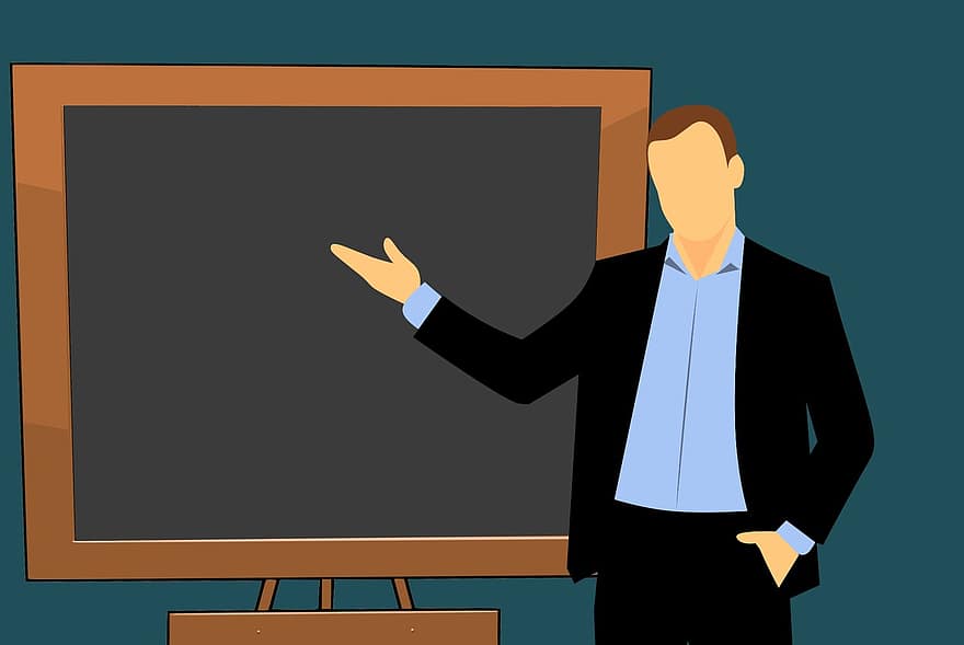 Teacher, Cartoon, Board, Chalkboard, Class, Person, People, Education, Chalk, Lesson, Classroom