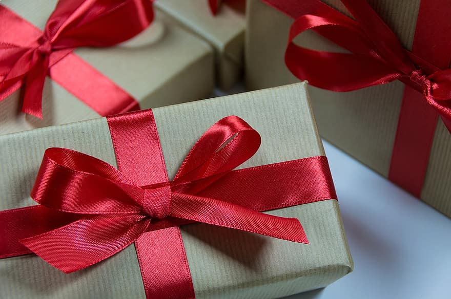 pacote, caixa de presente, surpresa, fita, arco, embalagem, embalagem de presente, aniversário, fechar-se, Natal, presentes