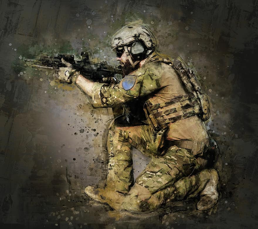 soldat, fumée, le sable, guerre, terrorisme, extrême, attaque, tuer, militaire, Sécurité, action