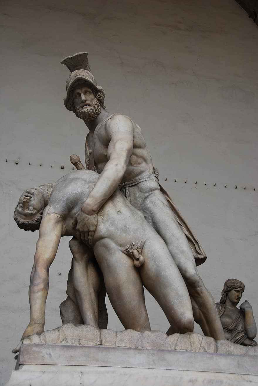 Firenze, Patroclo, Menelao, loggia di lanzi, turismo, Italia, statua