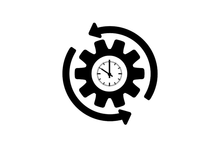 Clock, Gear, Arrow, Presentation, Around The Clock, Work, Time, Time Management, Business, Agenda, Time Planning