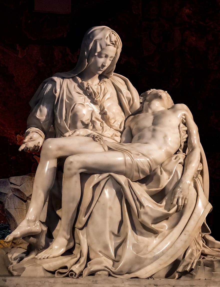 Michelangelo, la pietà, sculpture, sculpture en marbre, architecture, Rome