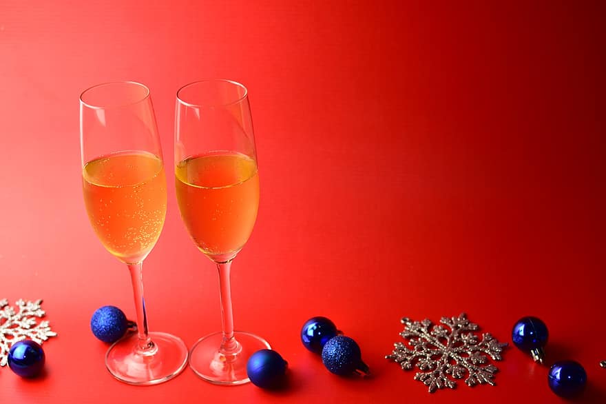 champanhe, vinho, vinho branco, celebração, festa, ano Novo