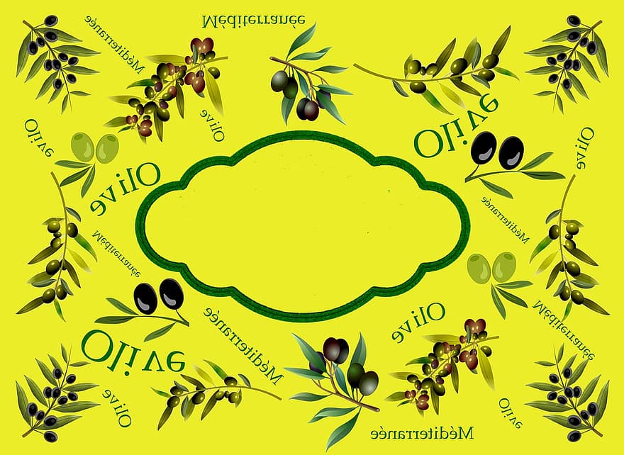 marķējums, olīvu, Vidusjūras, olīvas, olīvju eļļa, olīvkoku, ēdiens, zaļa, veselīgi, olīvu lapas, olīvu zars