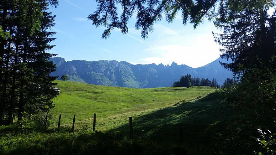 montagne, alpino, paesaggio, panorama, Svizzera, natura, escursioni a piedi, vista, nuvole
