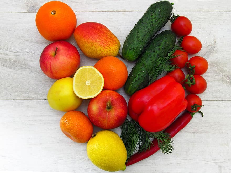 los tomates, Fruta, pepinos, vegetales, comida, Fresco, orgánico, sano, vitaminas, nutrición, ingredientes